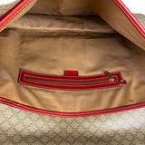 Celine Vintage Macadam Print Red Lined Flap Messenger Bag
