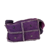 Chanel Vintage Purple Shearling/Suede Patchwork Shoulder Bag 2000