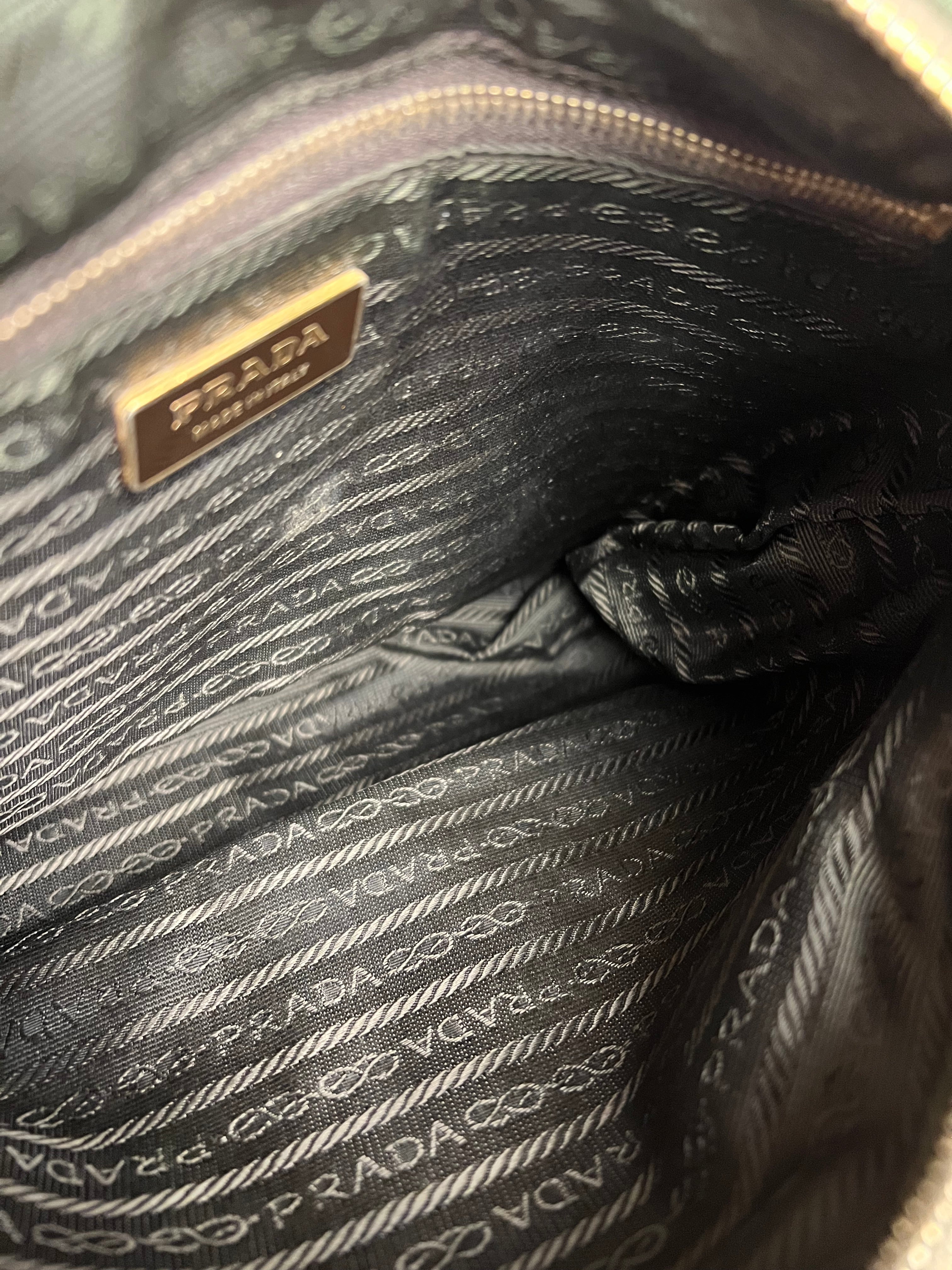 Prada Shoulder Bag Green Canvas Strap