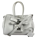 Balenciaga White Leather Bel Air Carry All Handbag