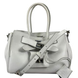 Balenciaga White Leather Bel Air Carry All Handbag