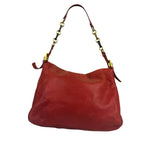 Fendi Red Leather Mamma Baguette Shoulder Bag