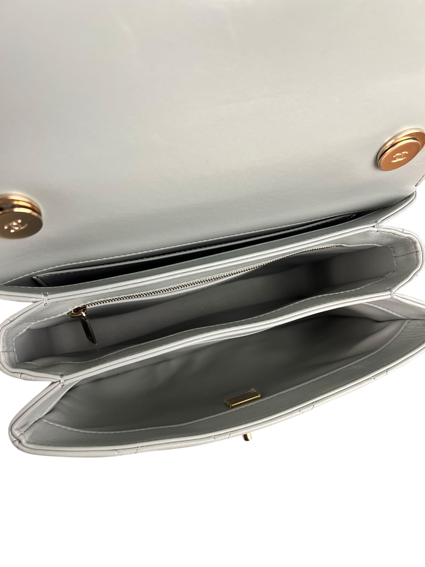 Chanel CC Trendy Blue Leather Flap Top Handle Bag