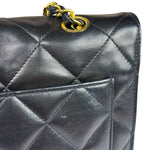 Chanel Black Quilted Leather Envelope Flap Bag Early 90's