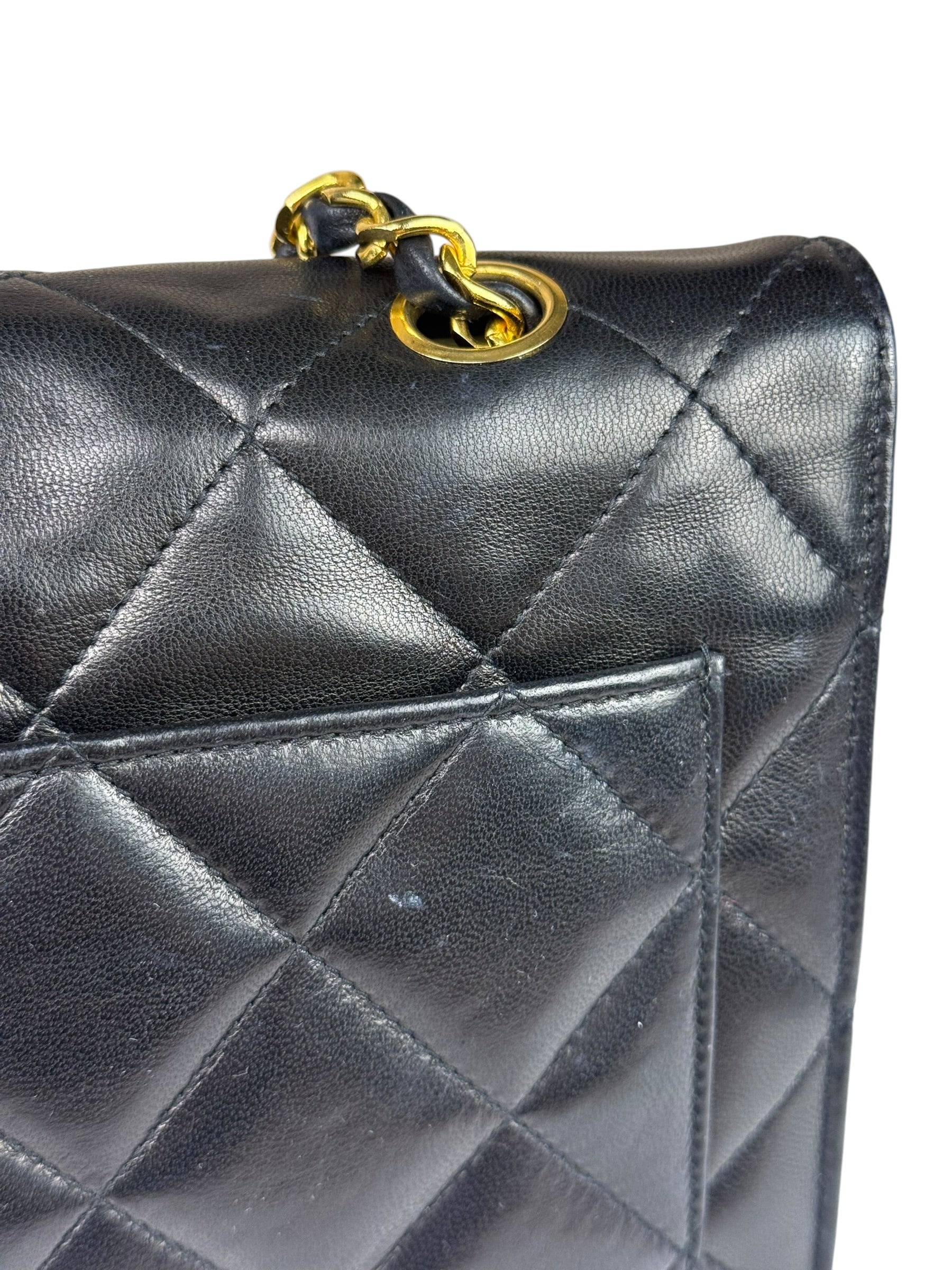 Chanel Black Quilted Leather Envelope Flap Bag Early 90's