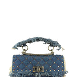 Valentino Garavani Denim Rockstud Spike Shoulder Bag