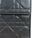 Christian Dior Black Leather Quilted Compact Wallet