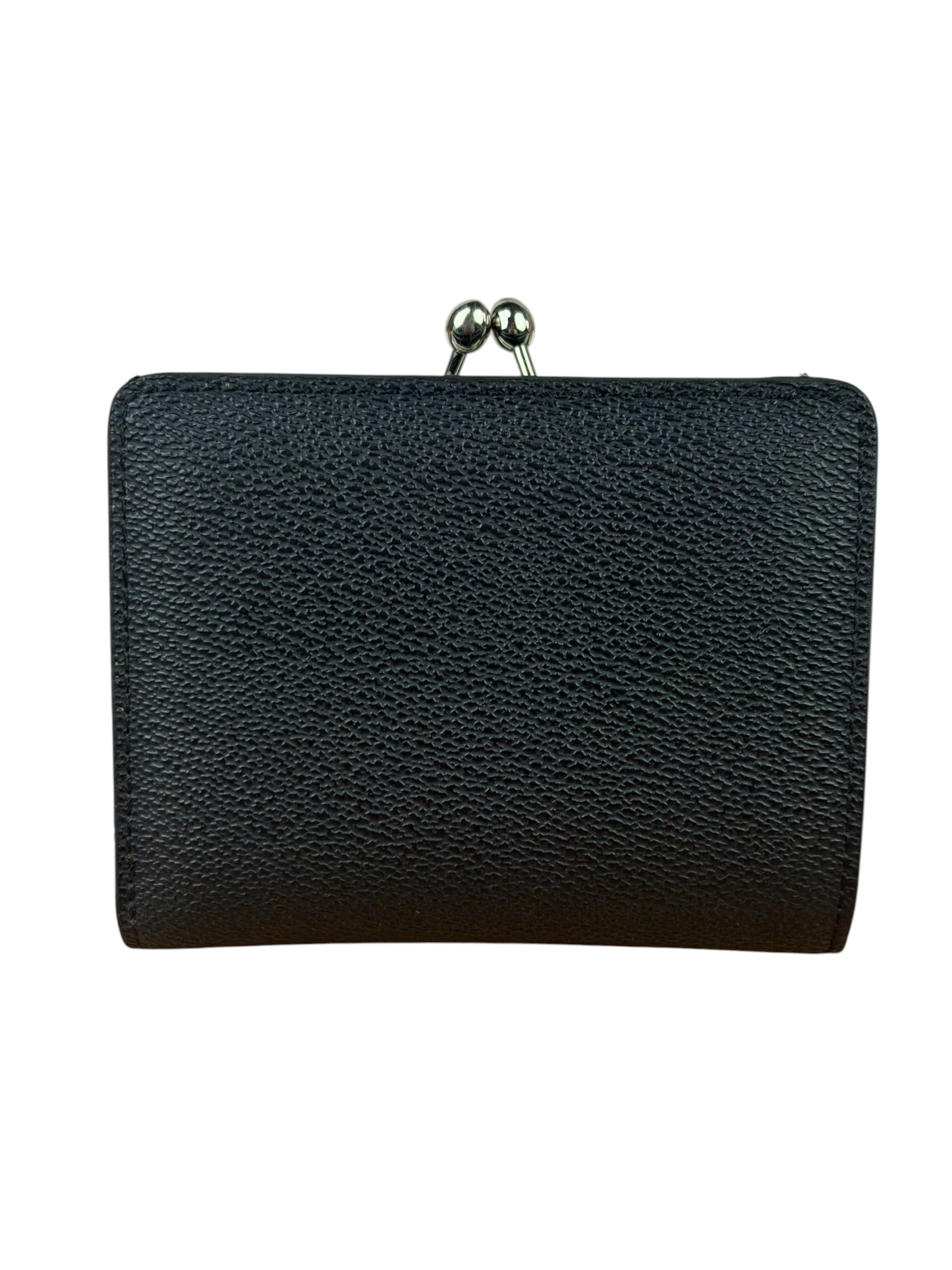 Vivienne Westwood Black Compact Bi-Fold/Kiss Lock Annie Wallet