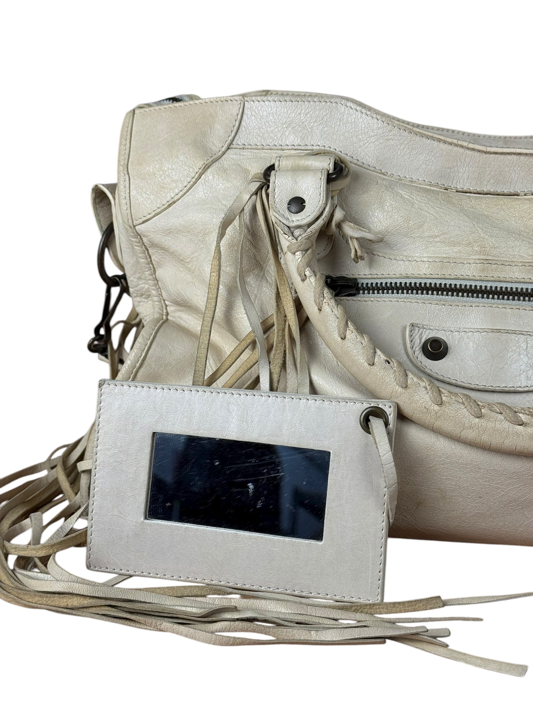 Balenciaga Ivory Leather Classic City Bag