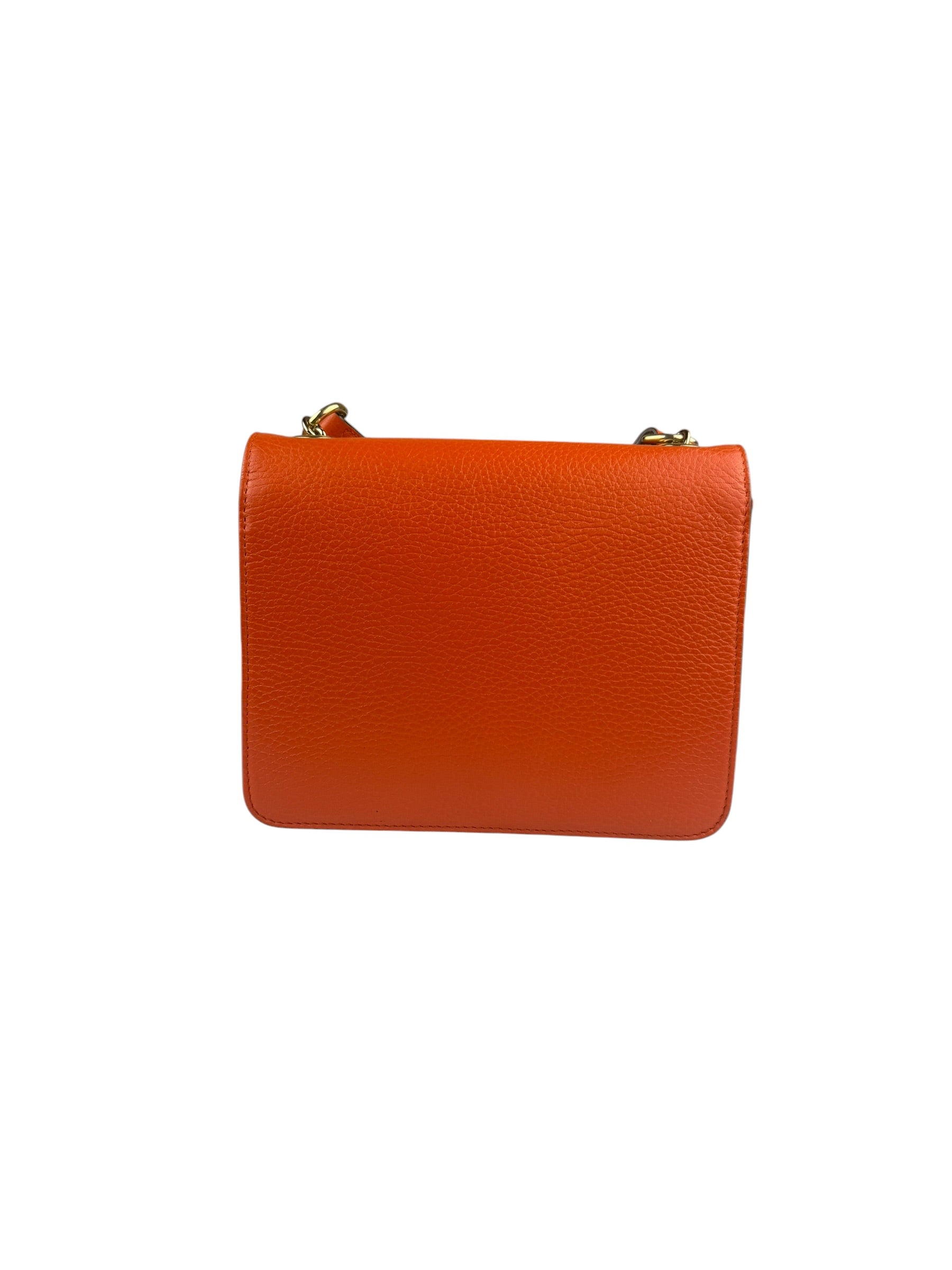 Gucci Orange Leather Small Dollar Interlocking G Shoulder Bag