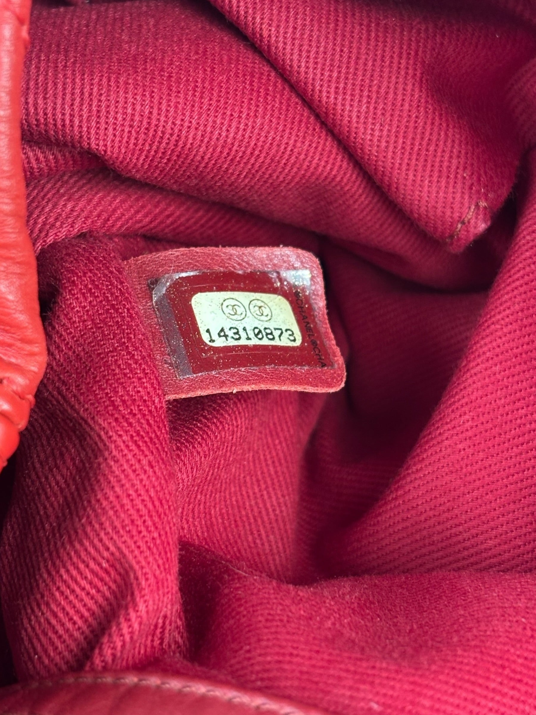 Chanel Red Quilted Leather Natural Beauty Chain Tote 2010