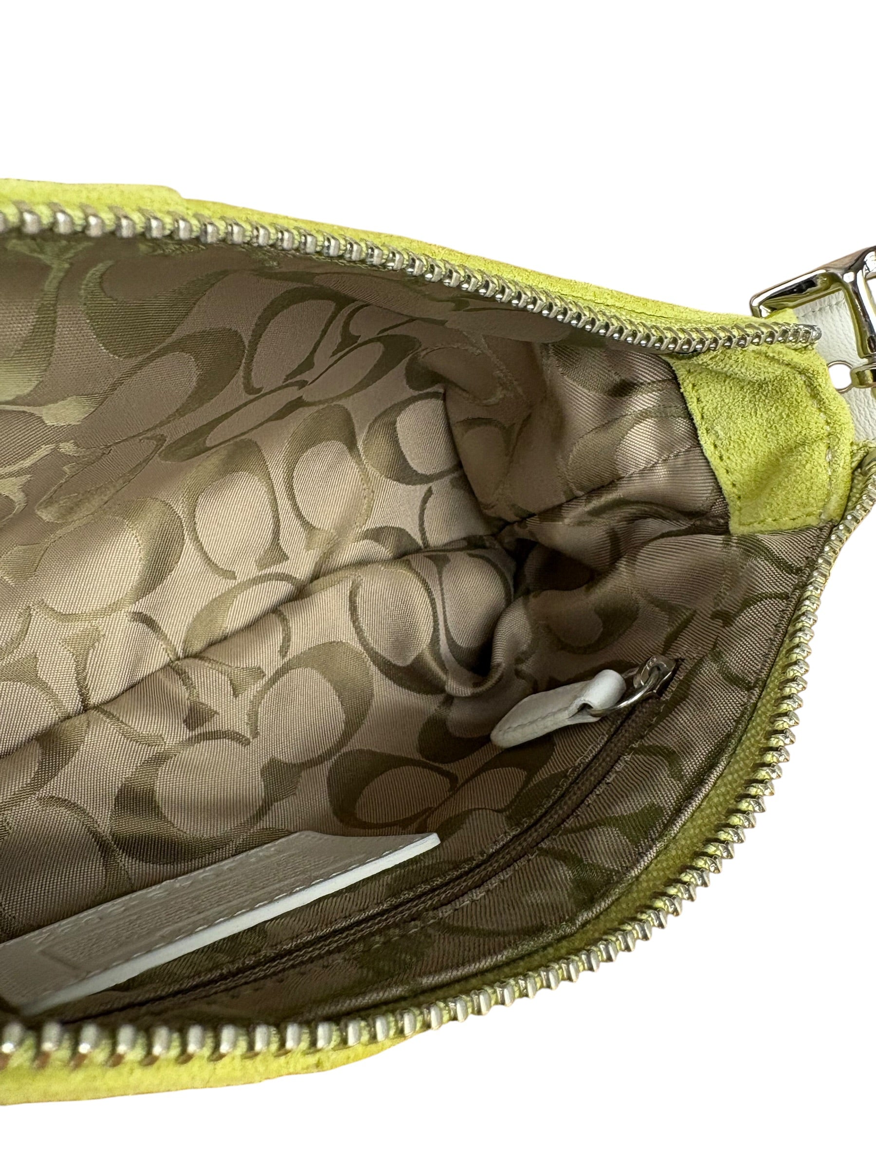 Coach Vintage Green Suede Shoulder Bag