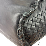 Bottega Veneta Black Intrecciato Fringe Shoulder Bag