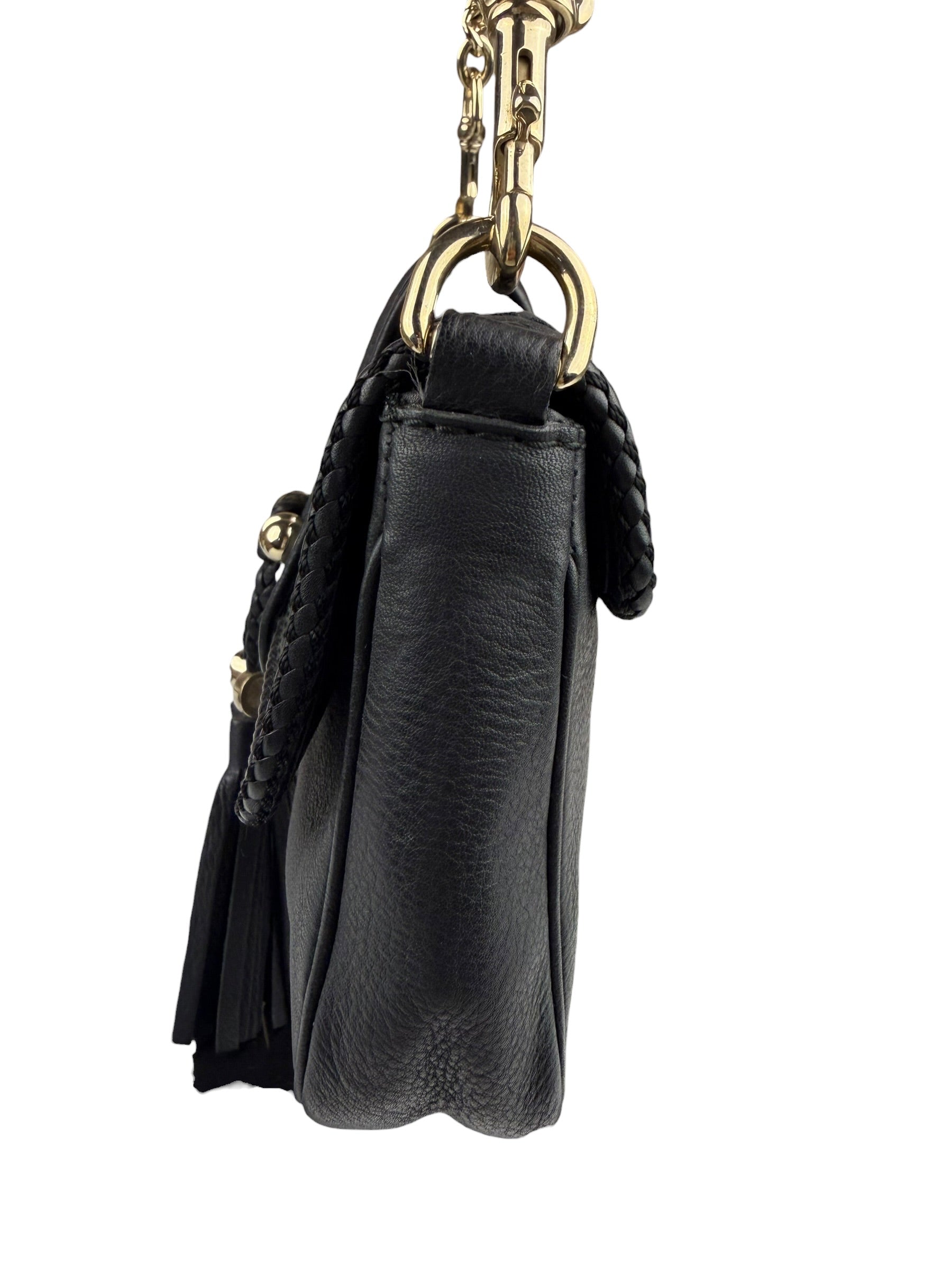 Gucci Black Leather Marrakech Evening Shoulder Bag