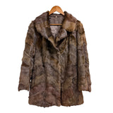 Vintage Mixed Brown Mink Fur Mid Length Coat