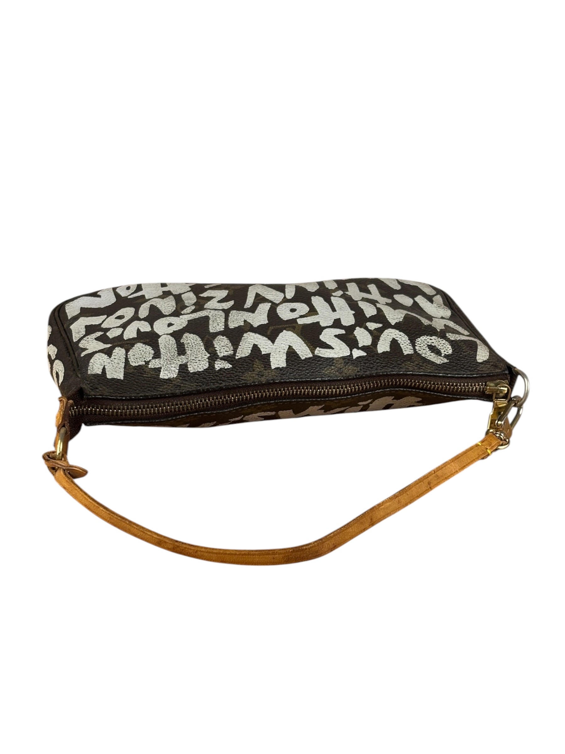 Louis Vuitton Graffiti Canvas Monogram White Spray-Paint Pochette