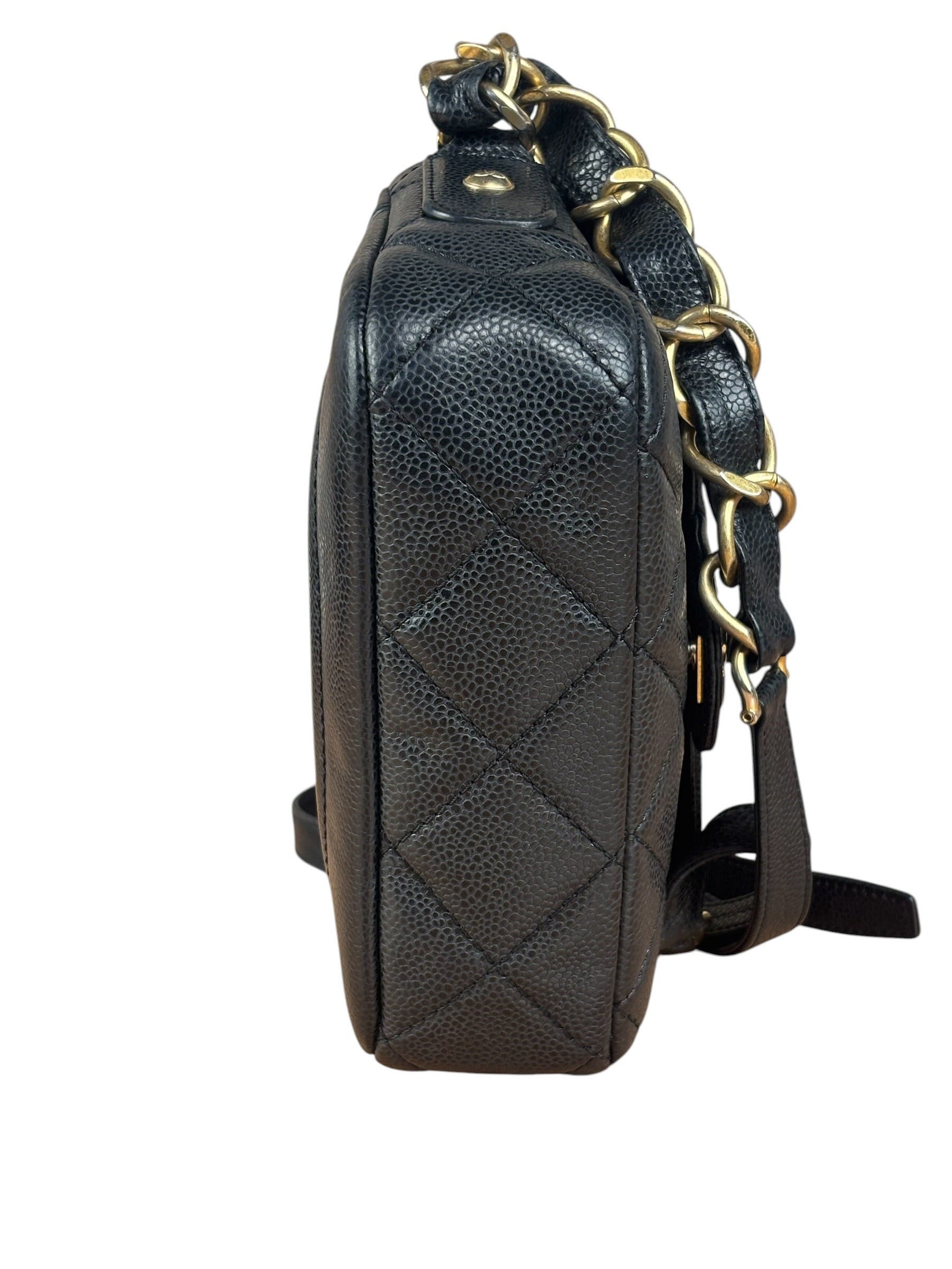 Chanel Black Caviar Quilted Leather Mini Square Flap Bag 2021