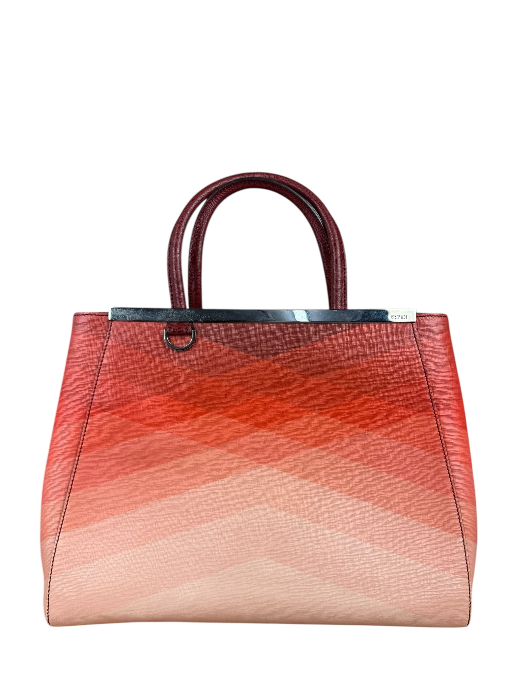 Fendi 2Jours Red Geometric Medium Tote