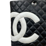 Chanel Black Quilted Leather Ligne Cambon Tote Bag 2004