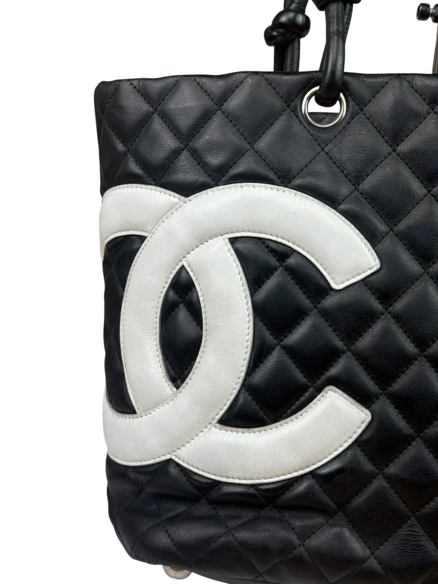 Chanel Black Quilted Leather Ligne Cambon Tote Bag 2004