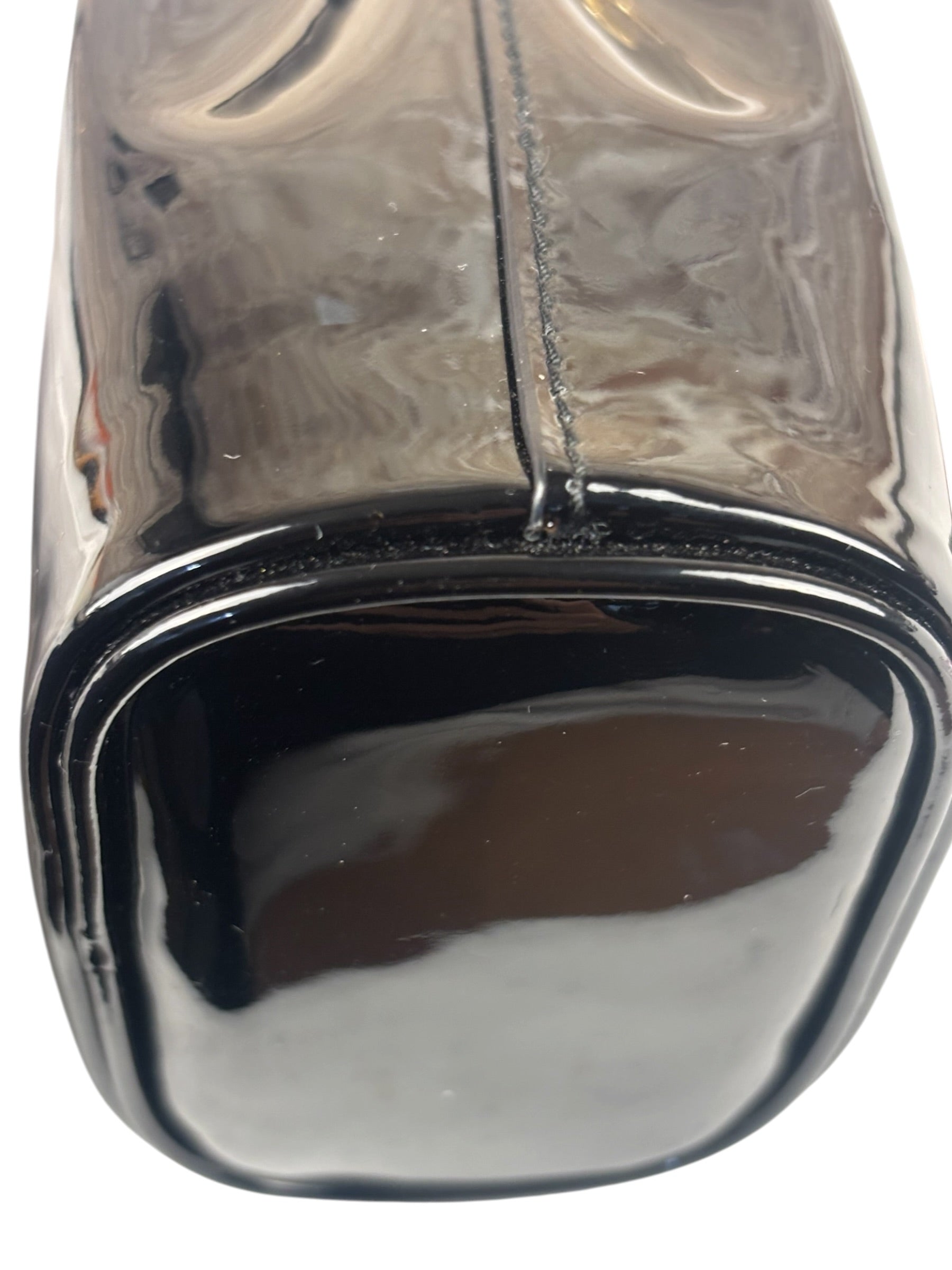 Prada Black Patent Leather Mini Chain Pouch