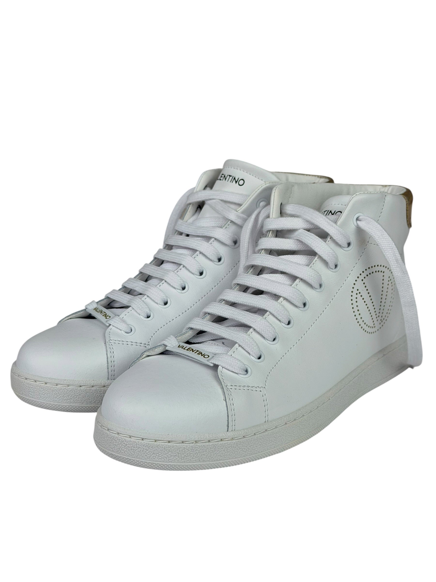 Valentino White Mabel High Top Sneaker