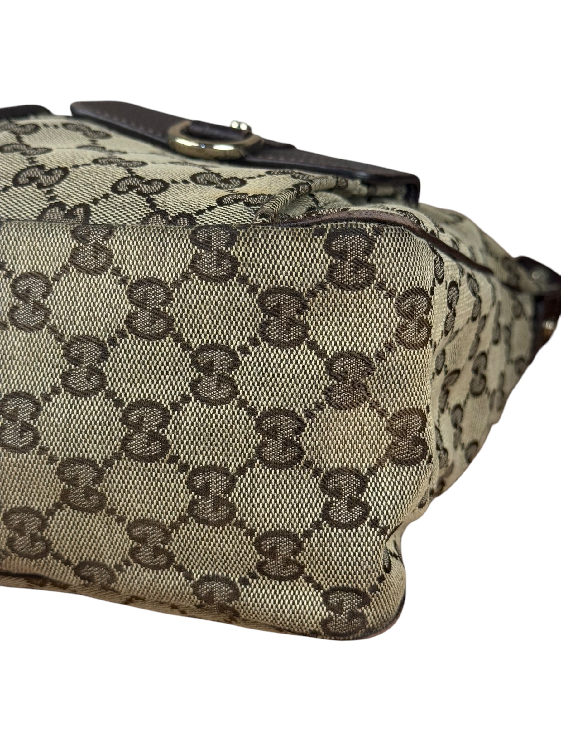 Gucci Vintage Brown Canvas GG Shoulder Bag