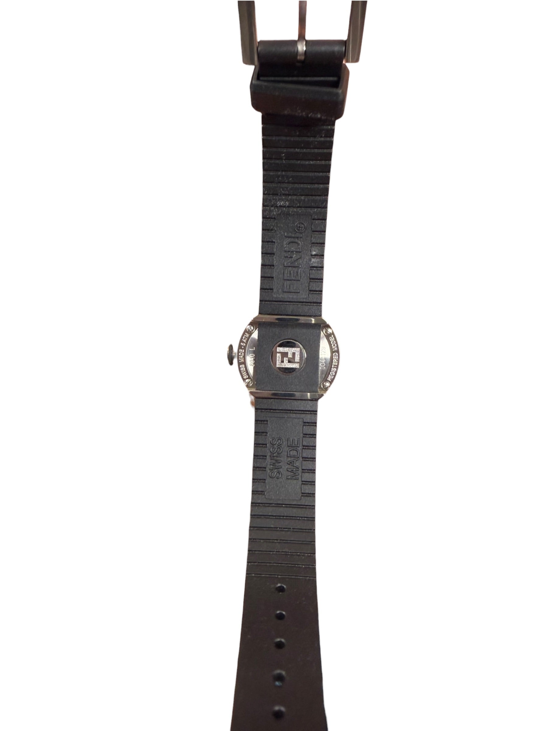 Fendi 8010L White Small Bubble Face Rubber Strap