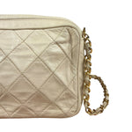 Chanel Beige Quilted Leather Chain Shoulder Bag