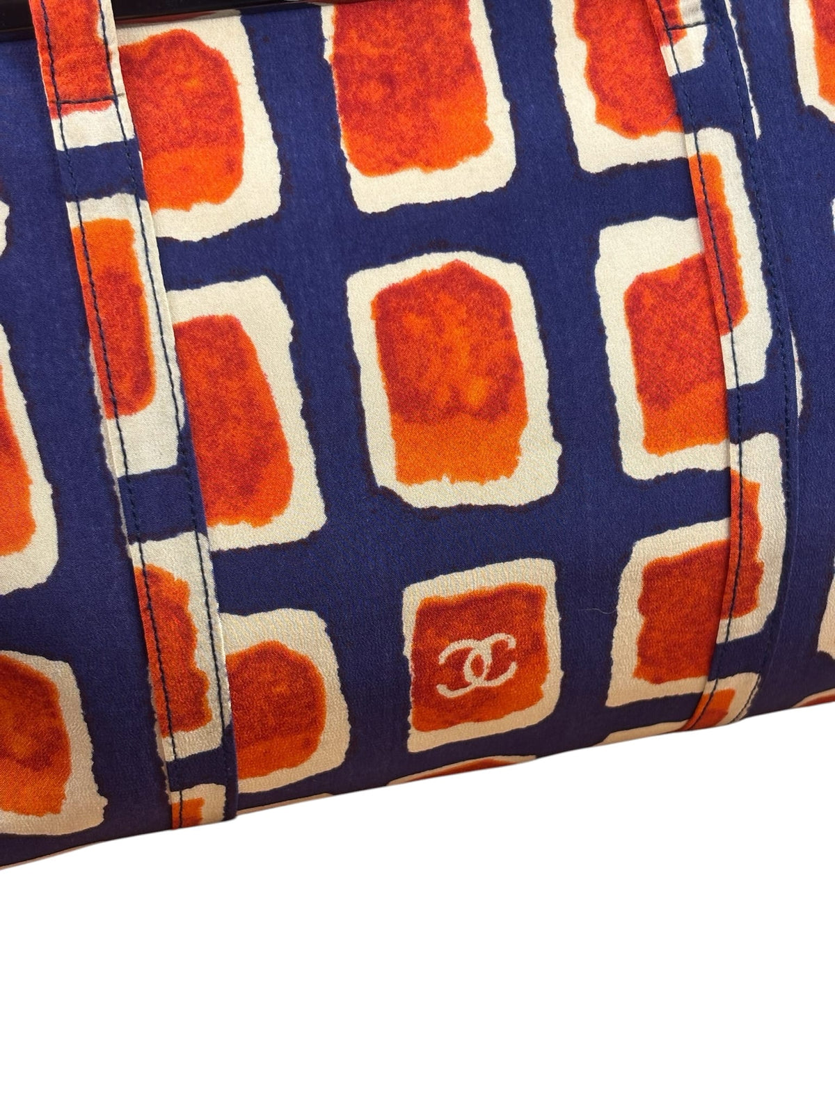 Chanel Blue Logo Kiss Lock Bag 2000