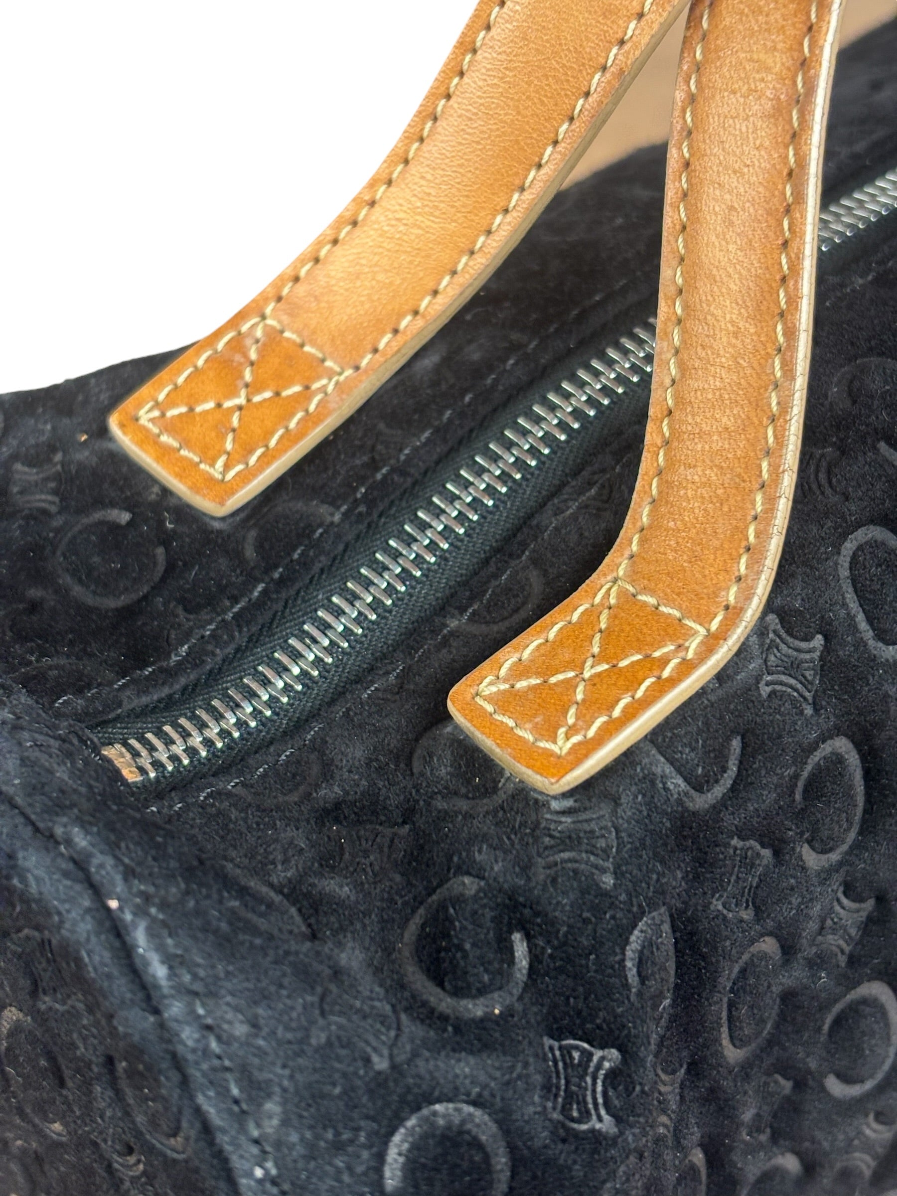 Celine Black Macadam Velour Handbag