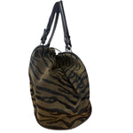 Fendi Vintage Tiger Print Canvas Bowler Bag