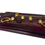 Balenciaga Purple Moto Flap Wallet