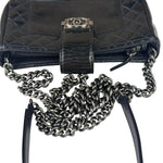 Chanel Navy Patent Leather Matelasse Chain Pouch 2013