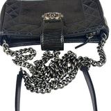Chanel Navy Patent Leather Matelasse Chain Pouch 2013