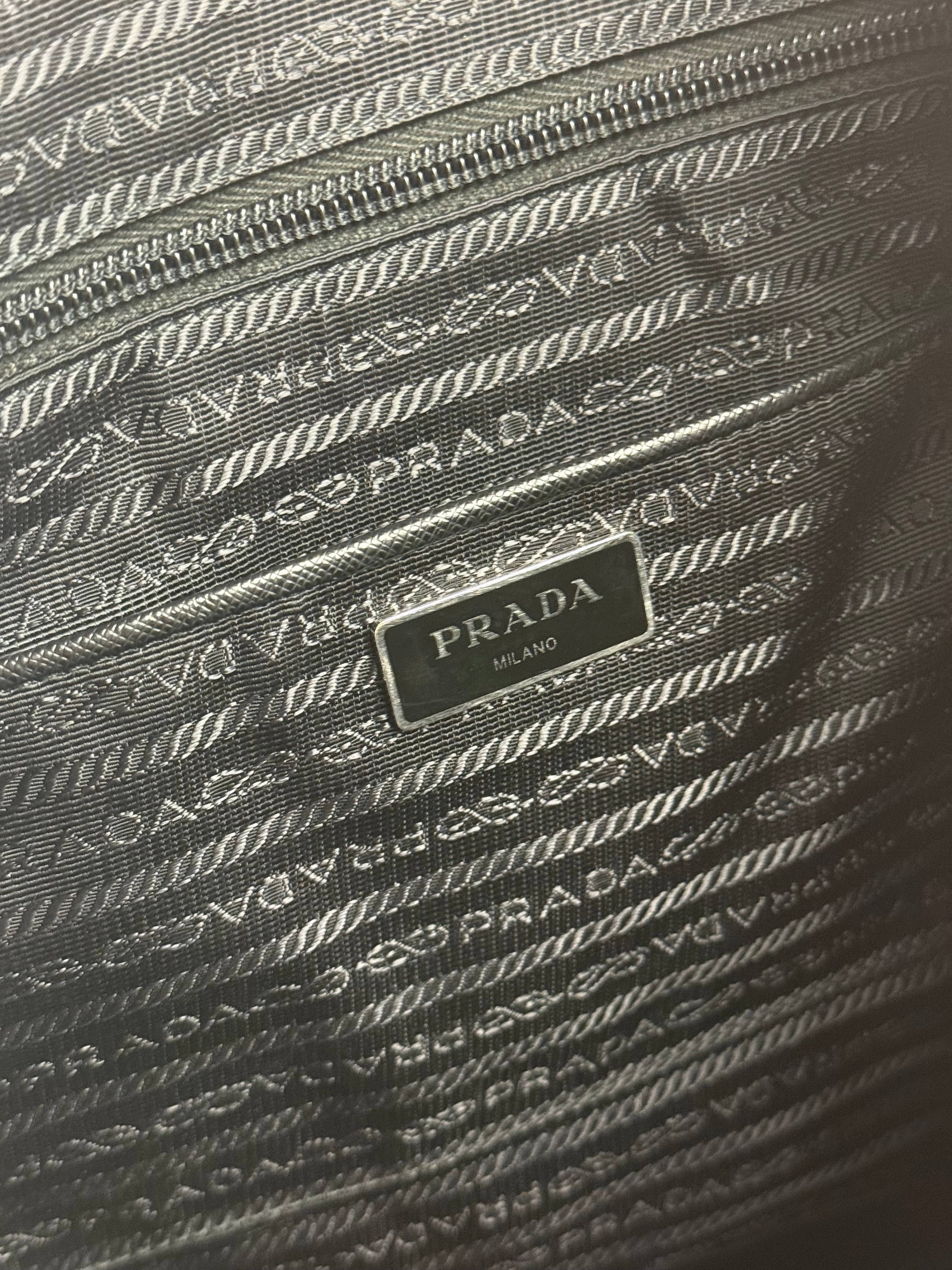 Prada Black Tessuto Nylon Zip Tote Large