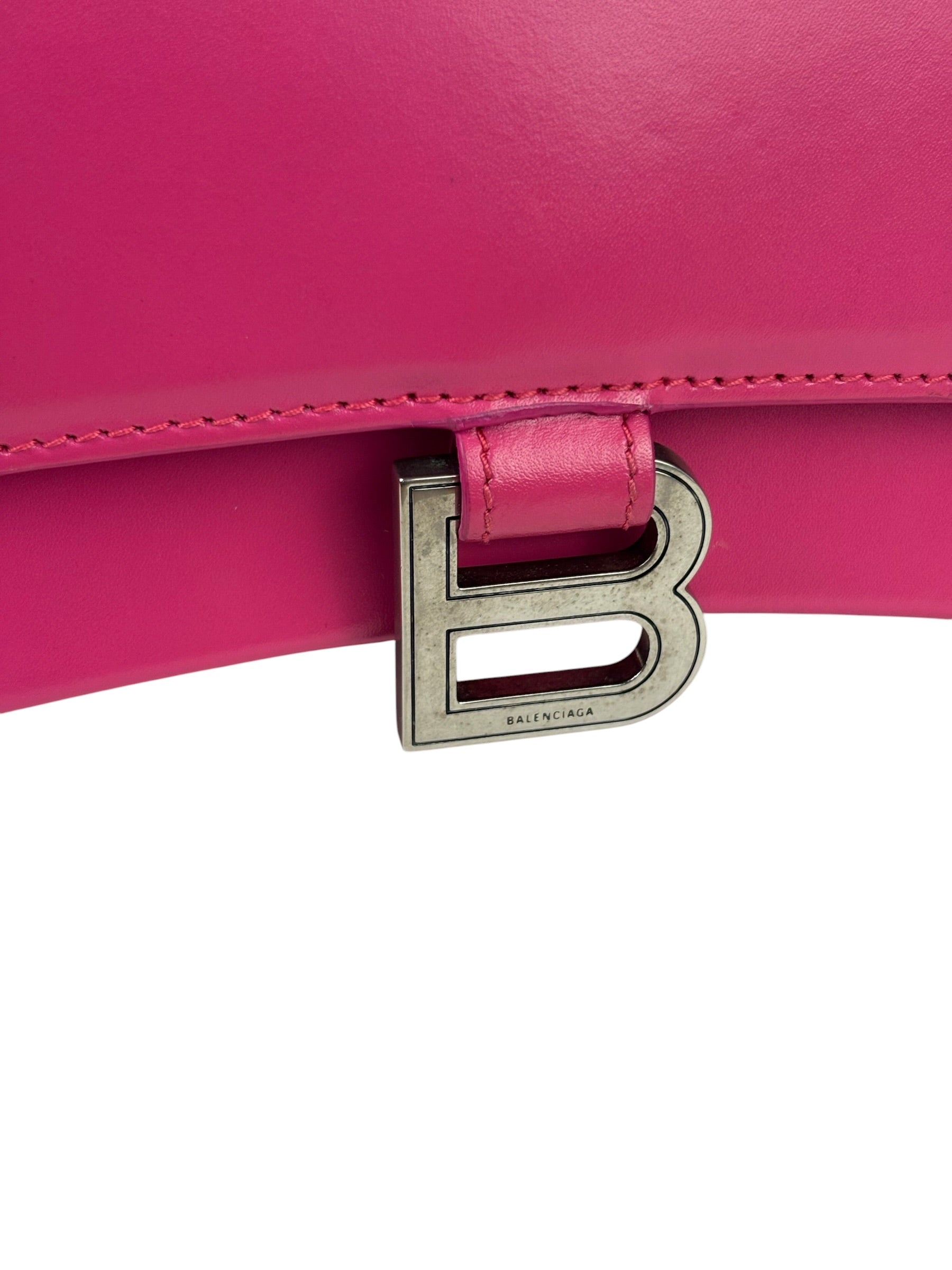 Balenciaga Pink Leather Hourglass Two-Way Bag