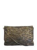 Vivienne Westwood Grey/Gold Jacquard Orb Pattern Flap Bag