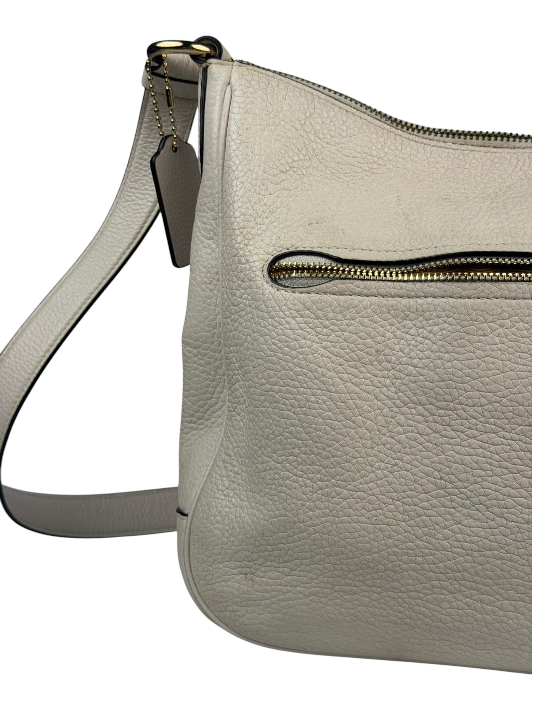 Coach Cream Pebbled Leather Hobo Bag