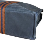 Hermes Vintage Blue/Brown Fourre-Tout Canvas Tote Bag MM