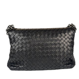 Bottega Veneta Black Intrecciato Shoulder Bag