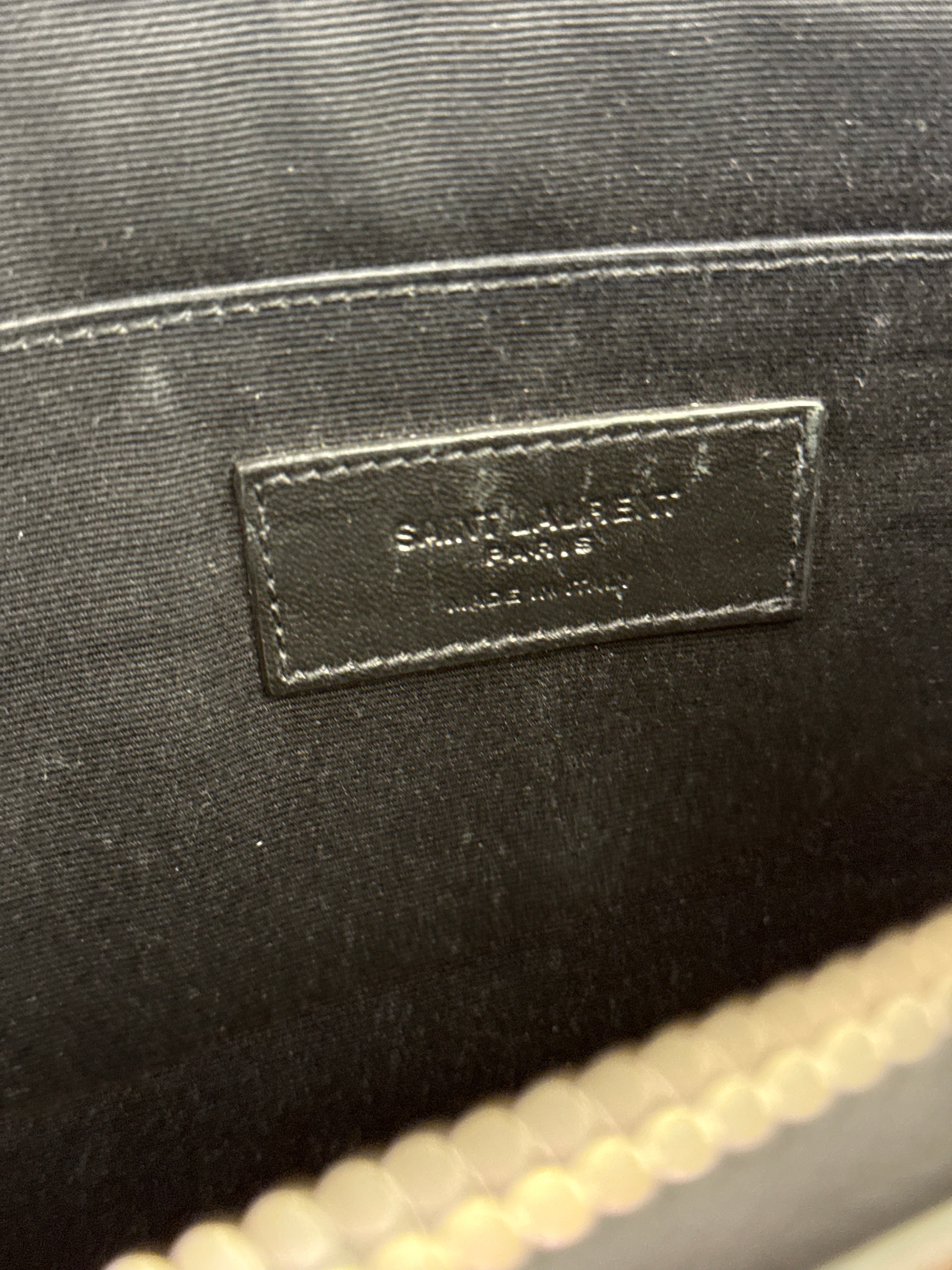 Yves Saint Laurent Black Grain De Poudre Zipped Tablet Holder