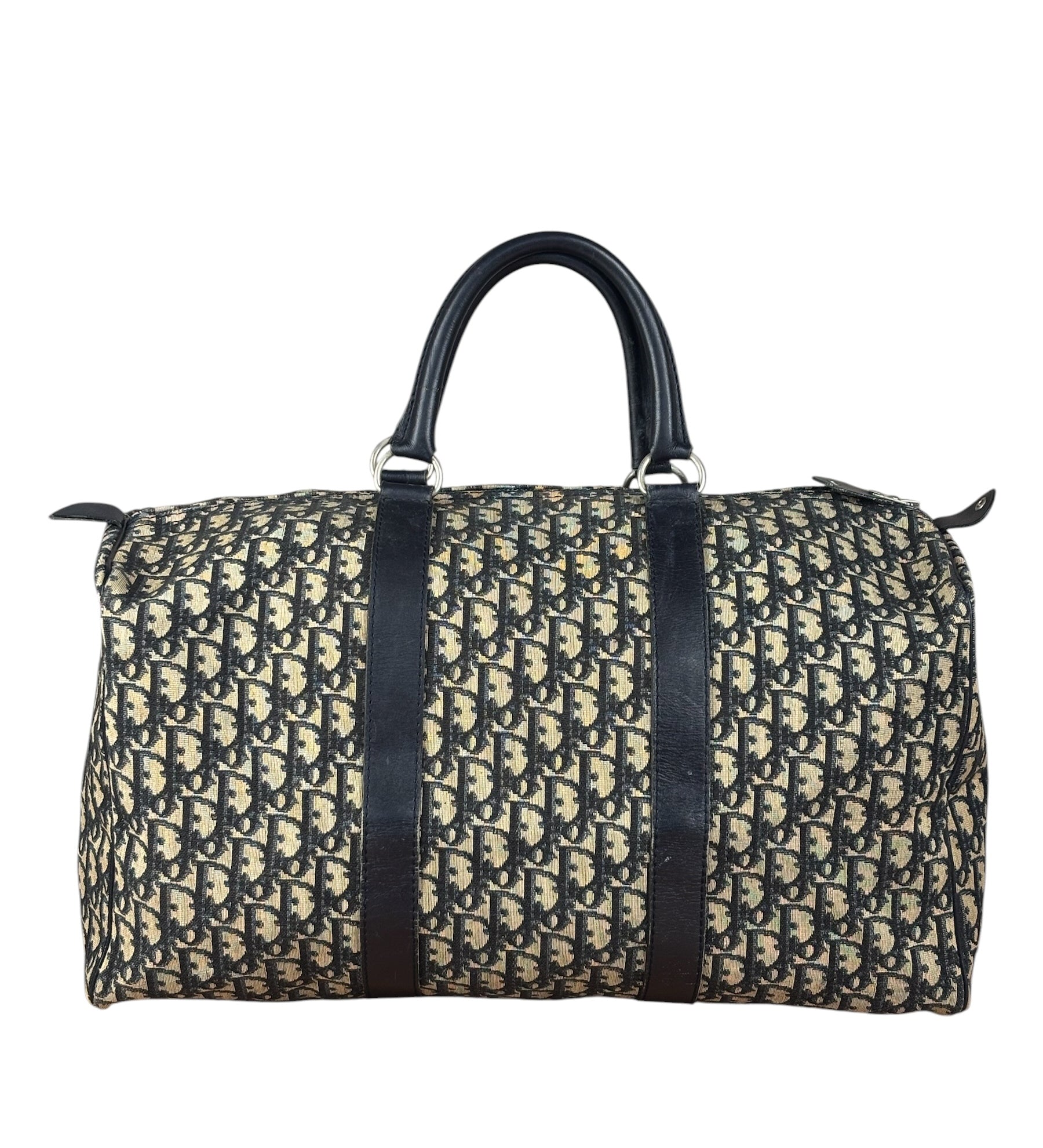 Christian Dior Vintage Navy Blue Trotter Boston Handbag