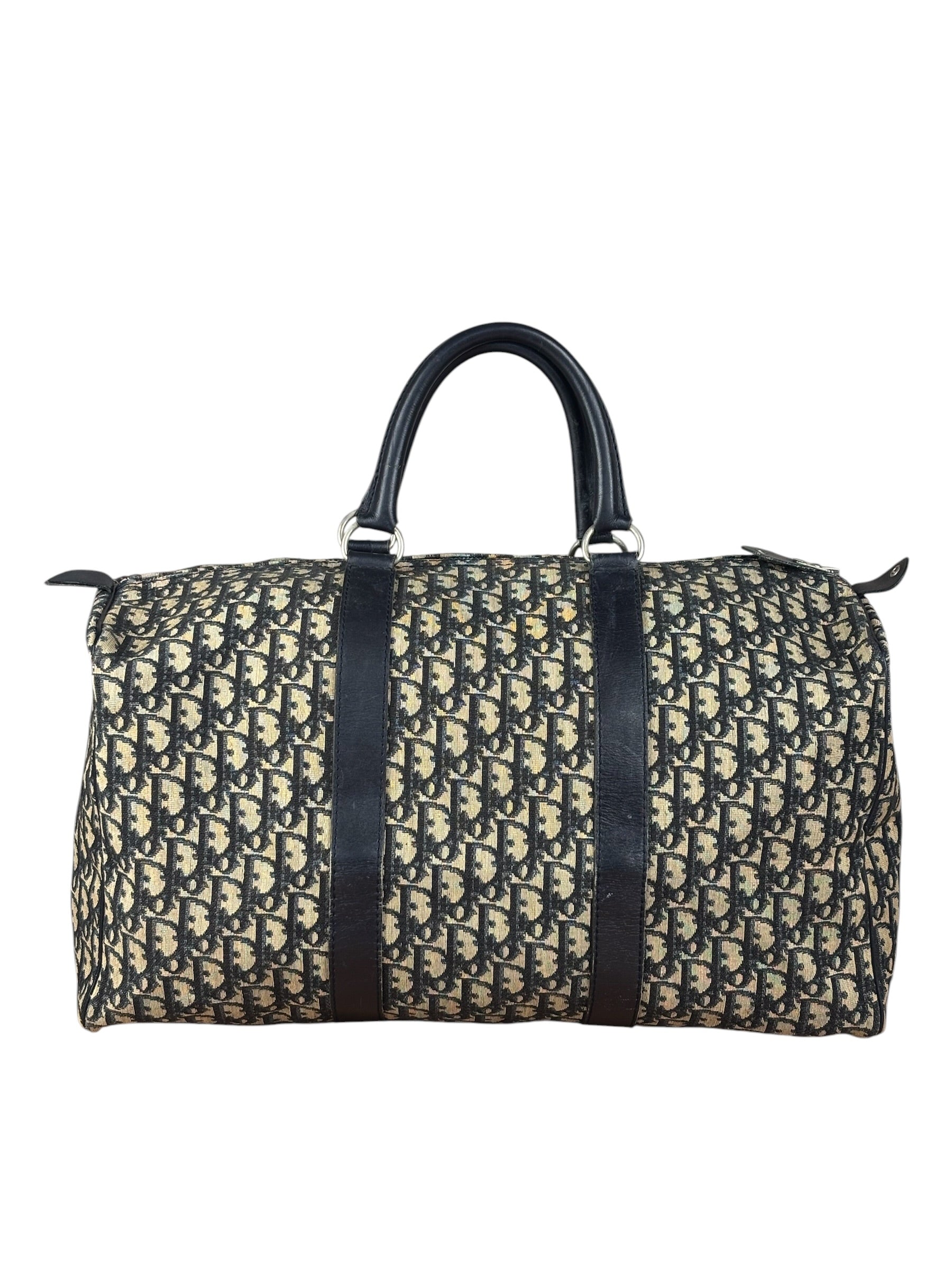 Christian Dior Vintage Navy Blue Trotter Boston Handbag