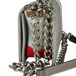 Chanel CC Silver Lambskin Quilted Boy Bag Red Stingray 2012