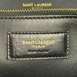 YSL Bicolor Quilted-Suede Shearling Gaby Shoulder Bag
