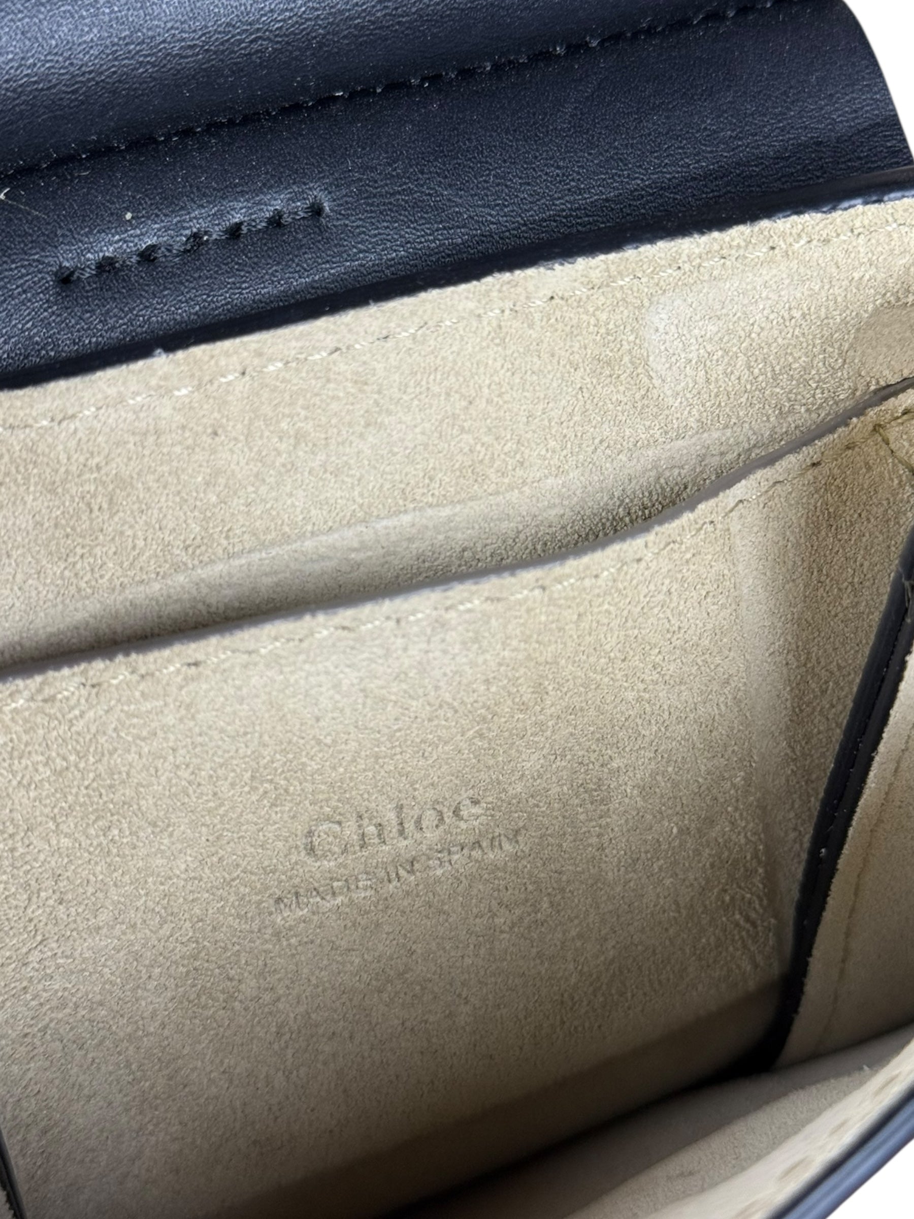 Chloé Suede Black Leather Faye Mini Bracelet Bag