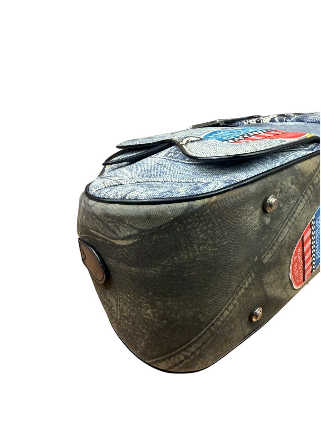 Christian Dior Denim Speedway Double Saddle Bag