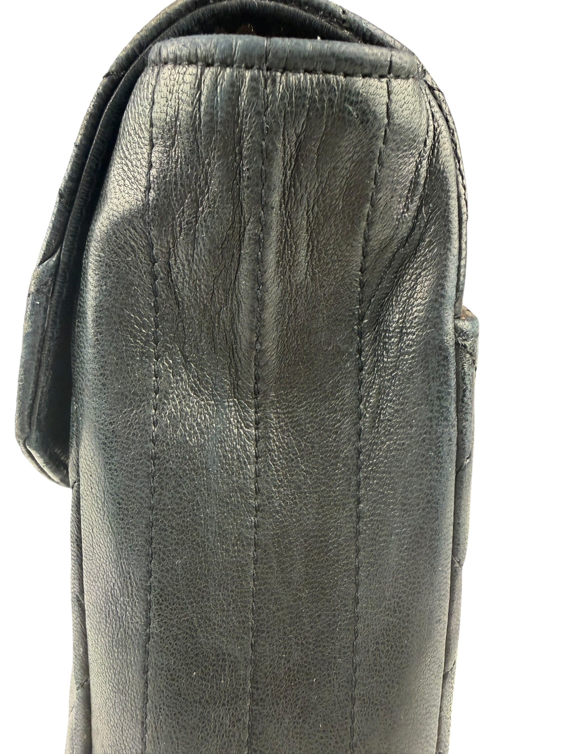 Chanel Black Quilted Lambskin Half Moon Flap 1989