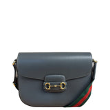 Gucci Grey Leather 1955 Horsebit Shoulder Bag
